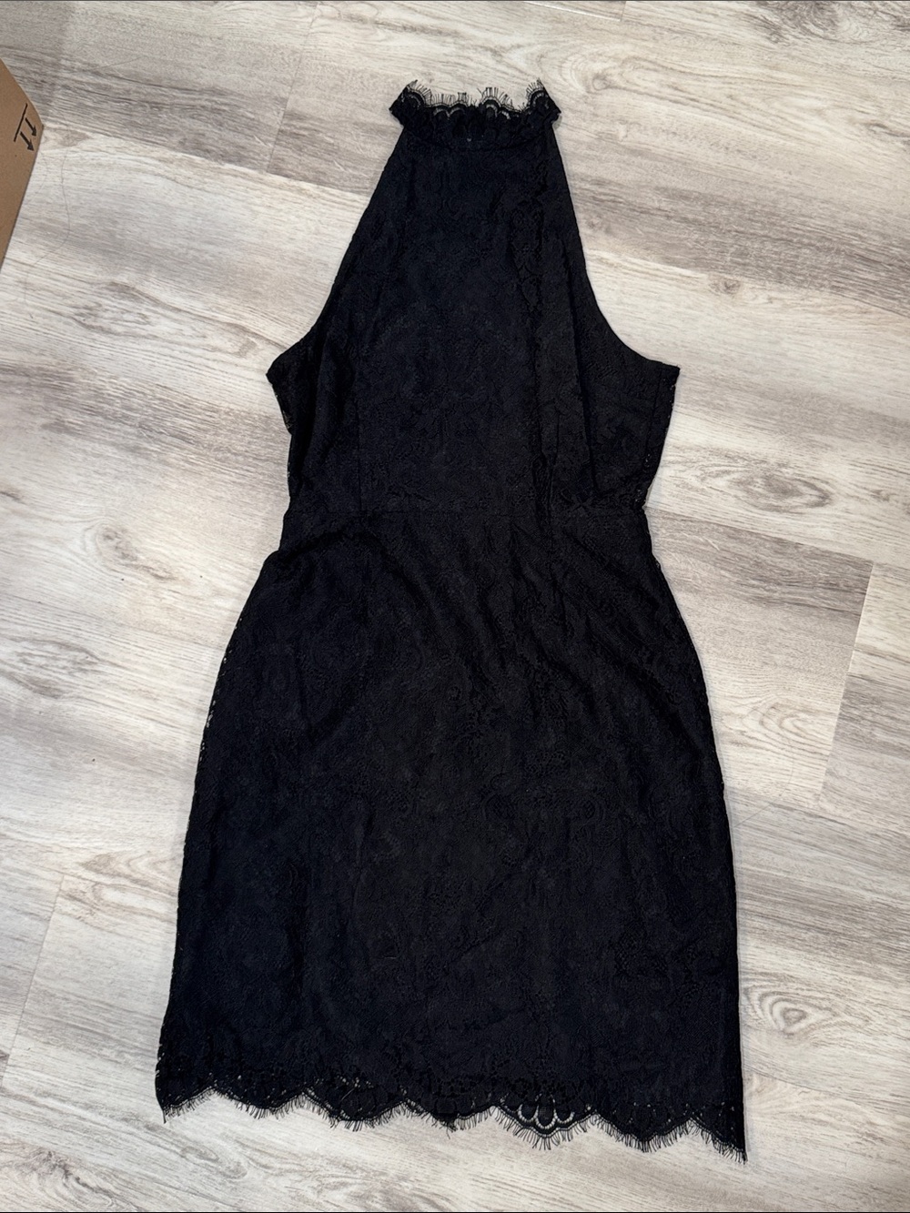BB Dakota Black Lace High-Neck Mini Dress